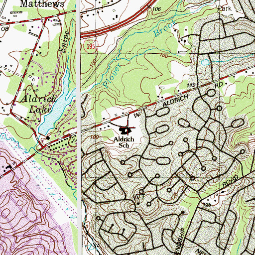 Topographic Map of Aldrich Elementary School, NJ