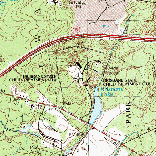 Topographic Map of Brisbane State Child Treatment Center, NJ