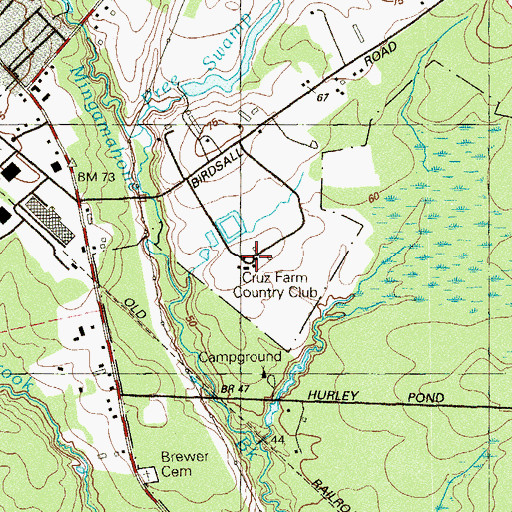 Topographic Map of Cruz Farm Country Club, NJ