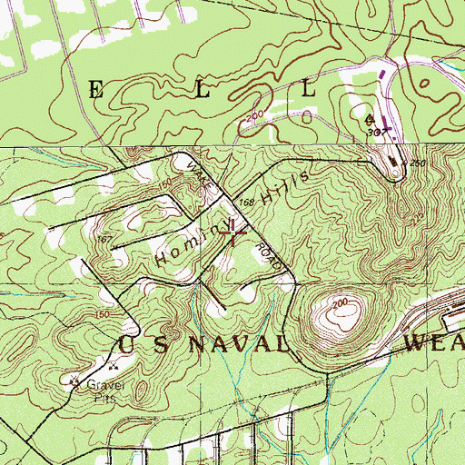 Topographic Map of Hominy Hills, NJ