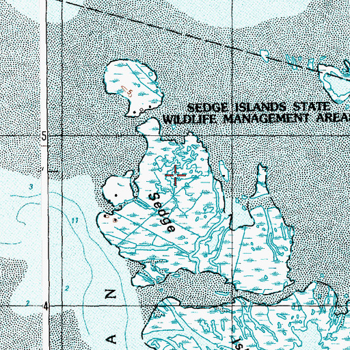 Topographic Map of Sedge Islands State Wildlife Management Area, NJ