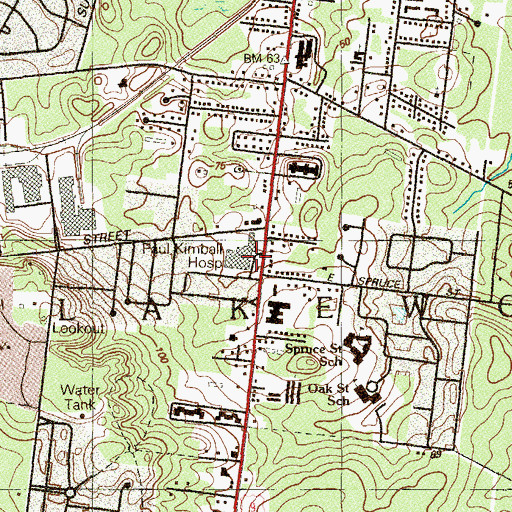 Topographic Map of Specialty Hospital of Central Jersey, NJ