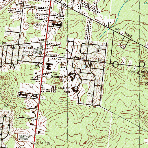Topographic Map of Spruce Street Elementary School, NJ