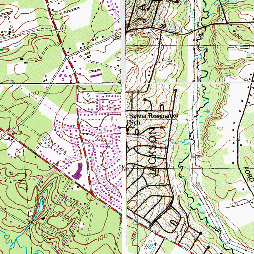 Topographic Map of Sylvia Rosenauer Elementary School, NJ