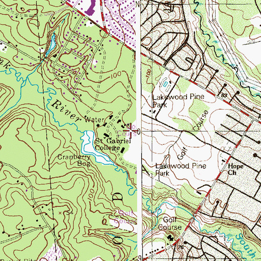 Topographic Map of Lakewood Pine Park, NJ