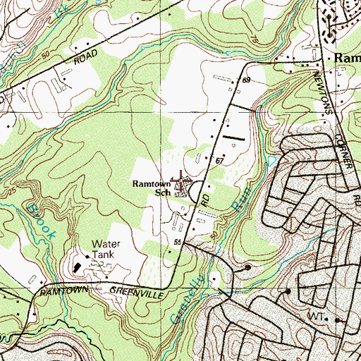 Topographic Map of Ramtown Elementary School, NJ