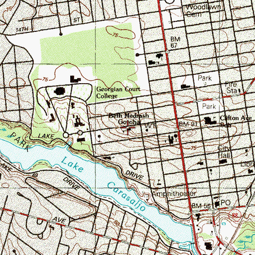 Topographic Map of Beth Medrash Govoha, NJ