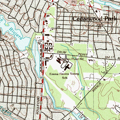 Topographic Map of Drum Point Road Elementary School, NJ