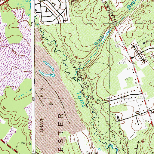 Topographic Map of Slab Branch, NJ