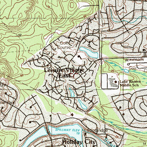 Topographic Map of Leisure Village East, NJ
