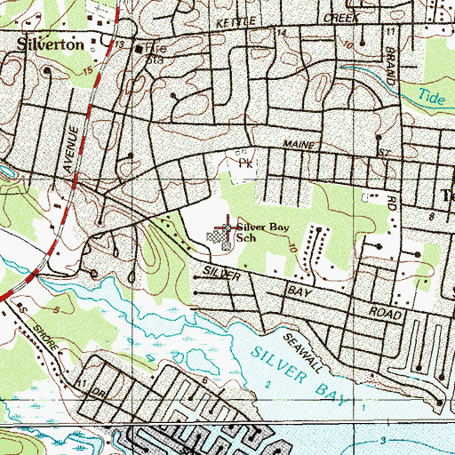 Topographic Map of Silver Bay Elementary School, NJ