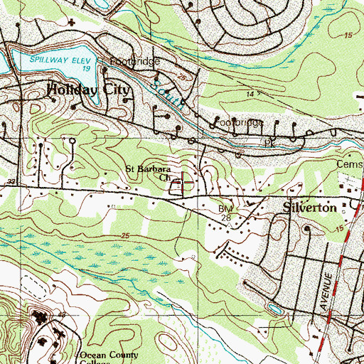 Topographic Map of Saint Barbara Church, NJ