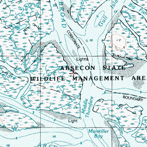 Topographic Map of Absecon State Wildlife Management Area, NJ