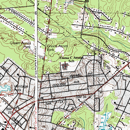 Topographic Map of Emma C Attales School, NJ
