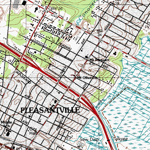Topographic Map of Mount Olive Church, NJ