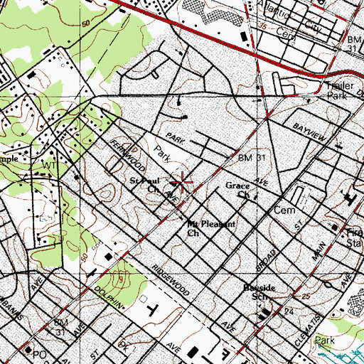 Topographic Map of Saint Paul Church, NJ