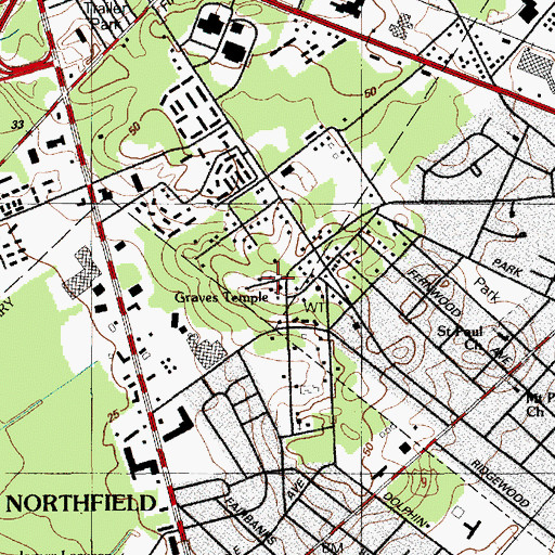 Topographic Map of Graves Temple, NJ