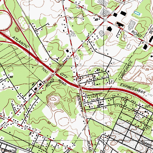 Topographic Map of Farmington School, NJ