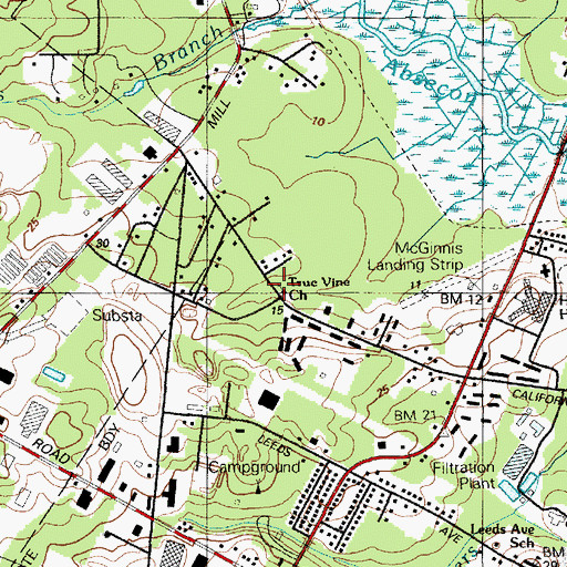 Topographic Map of True Vine Church, NJ