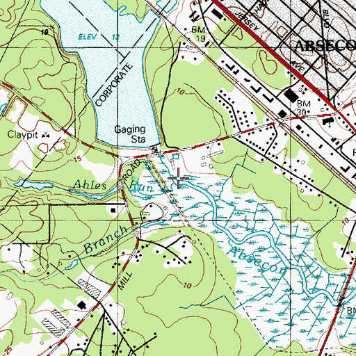 Topographic Map of Ables Run, NJ