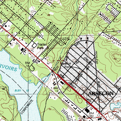Topographic Map of Seasor Park, NJ