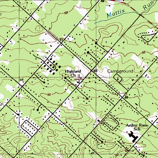 Topographic Map of Highland Church, NJ