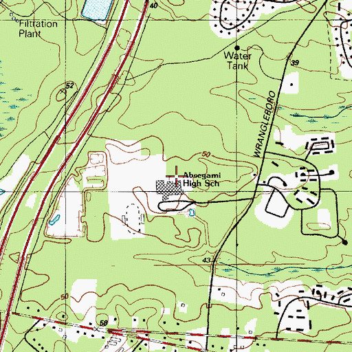 Topographic Map of Absegami High School, NJ