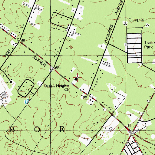 Topographic Map of Ocean Heights Church, NJ