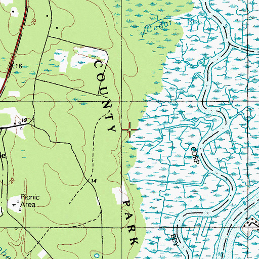 Topographic Map of Atlantic County Park, NJ