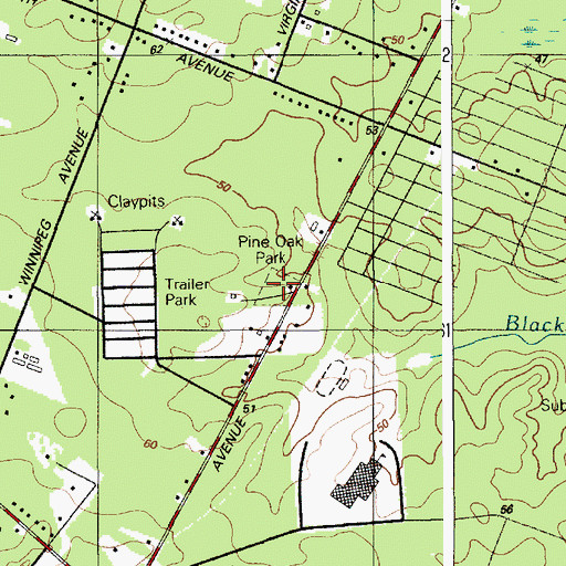 Topographic Map of Pine Oak Park, NJ