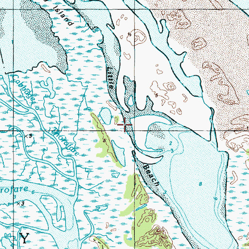 Topographic Map of Little Beach, NJ