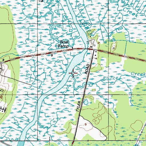 Topographic Map of Sluice Creek, NJ