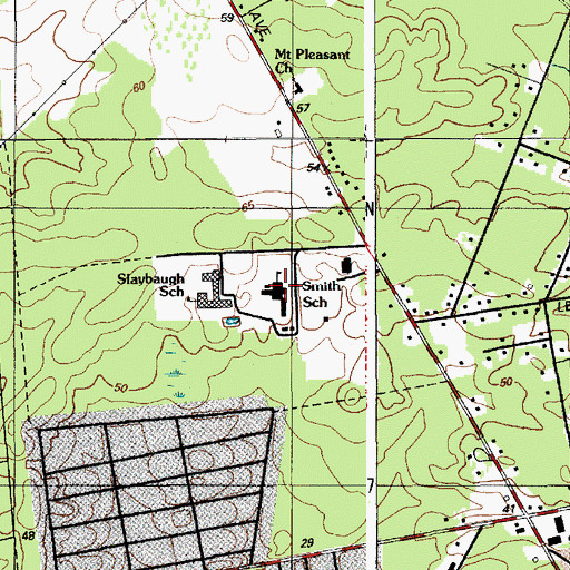Topographic Map of H Russel Smith School, NJ
