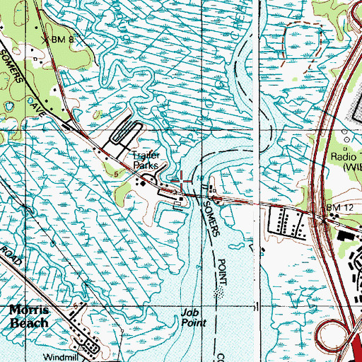 Topographic Map of Landing Creek, NJ