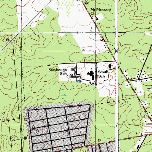 Topographic Map of E H Slaybaugh School, NJ