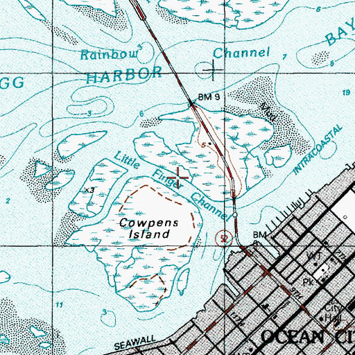 Topographic Map of Little Finger Channel, NJ