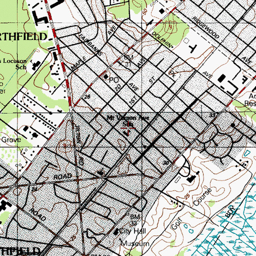 Topographic Map of Mount Vernon Avenue School, NJ