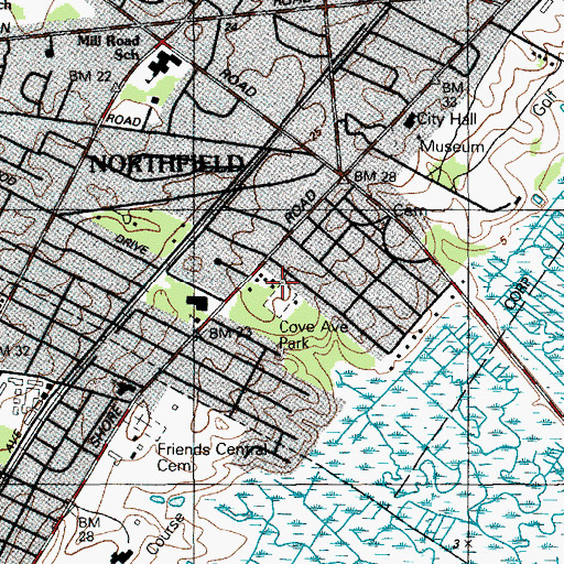 Topographic Map of Cove Avenue Park, NJ