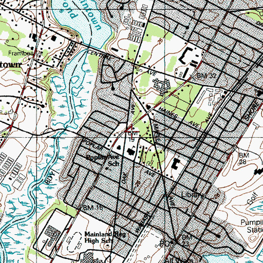 Topographic Map of Poplar Avenue School, NJ