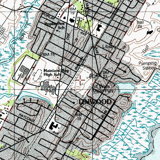 Topographic Map of All Wars Memorial Park, NJ