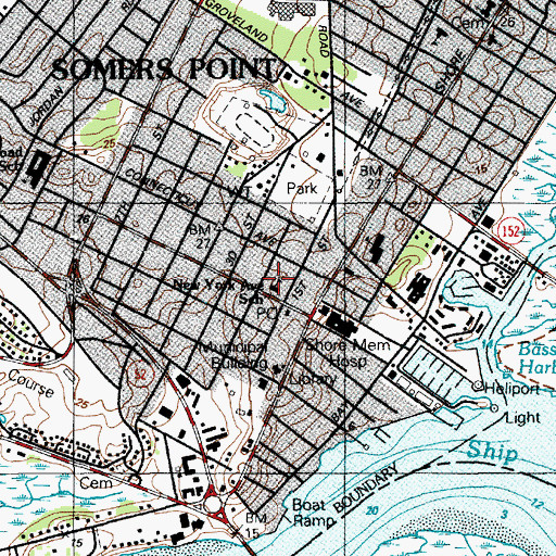 Topographic Map of New York Avenue School, NJ