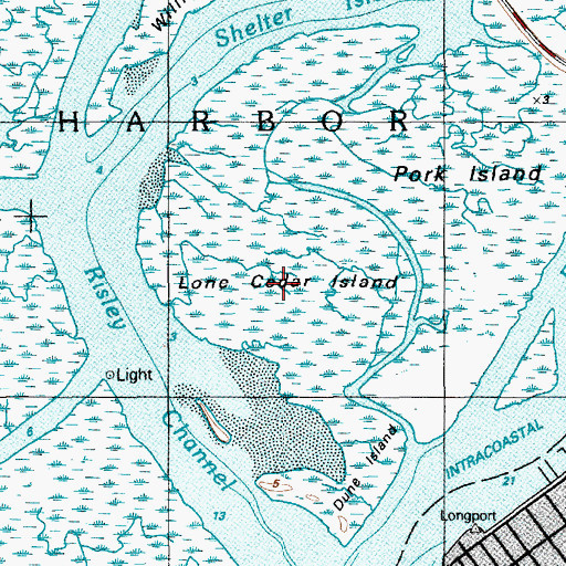 Topographic Map of Lone Cedar Island, NJ
