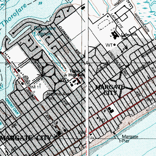 Topographic Map of Tighe Junior High School, NJ