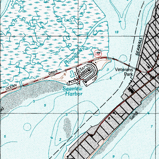 Topographic Map of Seaview Harbor, NJ