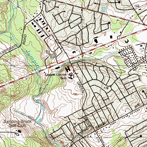 Topographic Map of Green Grove Elementary School, NJ