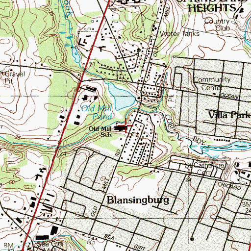 Topographic Map of Old Mill Elementary School, NJ