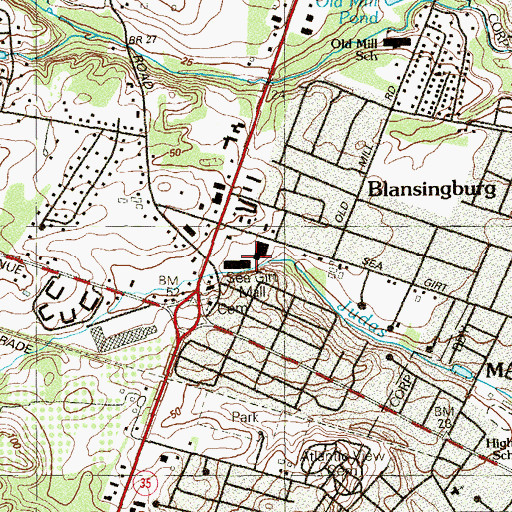 Topographic Map of Sea Girt Mall Shopping Center, NJ