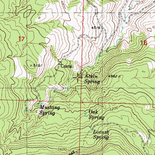 Topographic Map of Atkin Spring, AZ