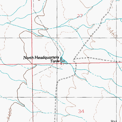 Topographic Map of North Headquarters Tank, AZ