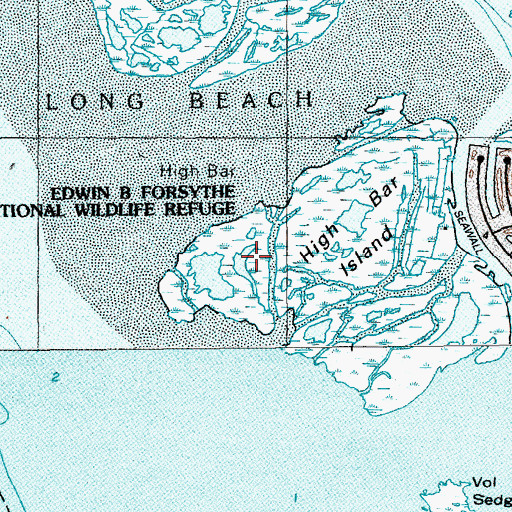 Topographic Map of Edwin B Forsythe National Wildlife Refuge, NJ